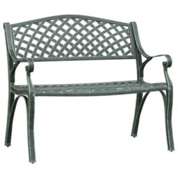 Vidaxl Garden Bench 102 Cm Cast Aluminium Green - thumbnail 2