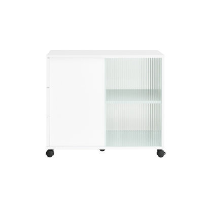 Sobuy Fbt141-W, Mobile Storage Cabinet Side Cabinet Sofa Side Table End Table,white,w70Xd35Xh61 - image 1