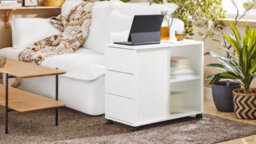 Sobuy Fbt141-W, Mobile Storage Cabinet Side Cabinet Sofa Side Table End Table,white,w70Xd35Xh61 - thumbnail 9