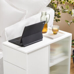 Sobuy Fbt141-W, Mobile Storage Cabinet Side Cabinet Sofa Side Table End Table,white,w70Xd35Xh61 - thumbnail 4
