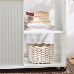 Sobuy Fbt141-W, Mobile Storage Cabinet Side Cabinet Sofa Side Table End Table,white,w70Xd35Xh61 - thumbnail 7