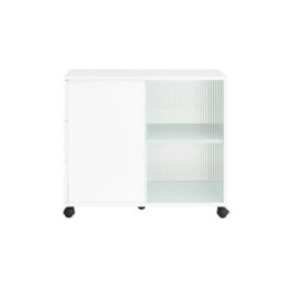 Sobuy Fbt141-W, Mobile Storage Cabinet Side Cabinet Sofa Side Table End Table,white,w70Xd35Xh61 - thumbnail 1
