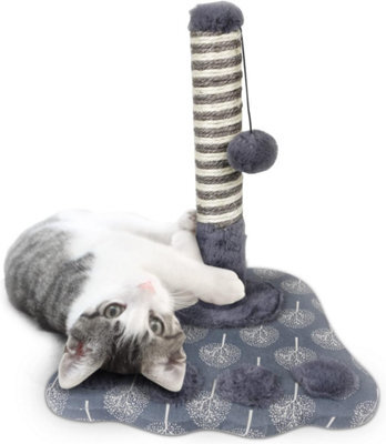 "Nobleza 16"" Tall Cat Scratching Post 40Cm, Claw Scratcher Natural Sisal Scratch Tree With Ball For Indoor Cat Kitten, 36X36X40Cm." - image 1