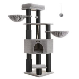 LEDREM Heavy-Duty Cat Tree For Large Cats, Cat Tower With Self-Warming Pads, Self-Groomers, 9 Scratching Posts - thumbnail 2