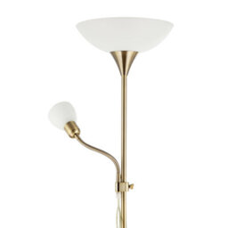 Happy Homewares Antique Brass Mother And Child Floor Lamp With Reading Light - thumbnail 4