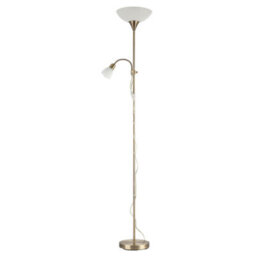 Happy Homewares Antique Brass Mother And Child Floor Lamp With Reading Light - thumbnail 2