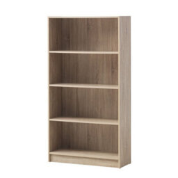 Timber Art Design 4 Tier Bookcase Tall Display Shelving Storage Unit Wood Furniture Sonoma Oak - thumbnail 3