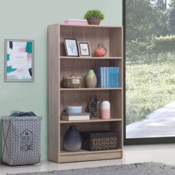 Timber Art Design 4 Tier Bookcase Tall Display Shelving Storage Unit Wood Furniture Sonoma Oak - thumbnail 1