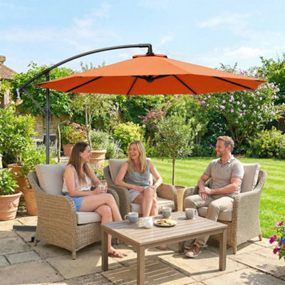 Outsunny 3 M Cantilever Parasol, Offset Outdoor Umbrella With Crank Handle - image 1