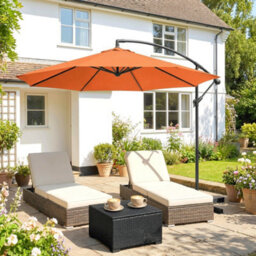 Outsunny 3 M Cantilever Parasol, Offset Outdoor Umbrella With Crank Handle - thumbnail 9