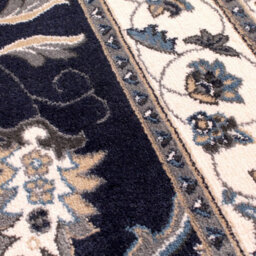 Navy Traditional Bordered Floral Easy To Clean Rug For Dining Room Bed Room And Living Room-160Cm X 230Cm - thumbnail 3