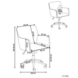 Beliani Desk Chair Altona Velvet Pastel Pink - thumbnail 3