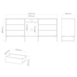 Beijing 6 Drawer Wide Sideboard In Reed Green (Ready Assembled) - thumbnail 6