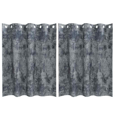Berkfield Classic Curtain With Curtains 2 Pcs Silver Grey 140 X 140 Cm Velvet - image 1