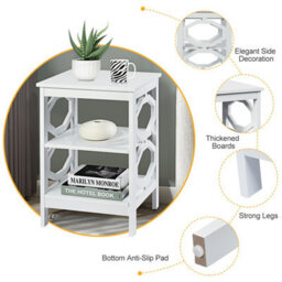 Costway Set Of 2 3-Tier Nightstand Sofa Bed Side Table Storage Display Stand With Shelf - thumbnail 5