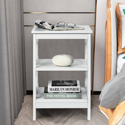 Costway Set Of 2 3-Tier Nightstand Sofa Bed Side Table Storage Display Stand With Shelf - thumbnail 6