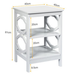 Costway Set Of 2 3-Tier Nightstand Sofa Bed Side Table Storage Display Stand With Shelf - thumbnail 3