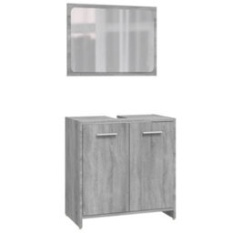 Berkfield 4 Piece Bathroom Furniture Set Grey Sonoma Engineered Wood - thumbnail 7