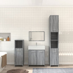 Berkfield 4 Piece Bathroom Furniture Set Grey Sonoma Engineered Wood - thumbnail 1
