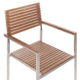 Beliani Set Of 6 Garden Chairs Viareggio Fsc Certified Teak Wood Brown - thumbnail 7