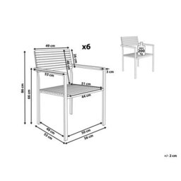 Beliani Set Of 6 Garden Chairs Viareggio Fsc Certified Teak Wood Brown - thumbnail 3