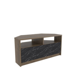 Decorotika Comero Corner Tv Stand For Tvs Up To 43'' Walnut & Black Marble Effect - thumbnail 5