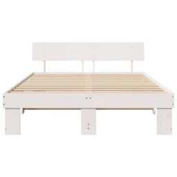 Berkfield Modern With Headboard White 160 X 200 Cm Solid Pine Wood - thumbnail 5