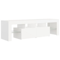 Berkfield Tv Cabinet With Led Lights White 140X36.5X40 Cm - thumbnail 3