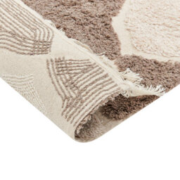 Wyld And Coco Hand-Tufted Cotton Geometric Area Rug 80 X 150 Cm Beige-Brown With Tassels - thumbnail 4