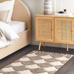Wyld And Coco Hand-Tufted Cotton Geometric Area Rug 80 X 150 Cm Beige-Brown With Tassels - thumbnail 2