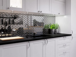 Ilcom Glass Mosaic On Mesh For Bathroom Or Kitchen 263mm X 303mm - Mirror Reflection - thumbnail 3