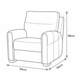 Xample Nicoletti Atlanta Beige Leather Power Reclining Armchair, Top Grain Italian Leather, Pocket Sprung Cushions, High Back Design - thumbnail 2