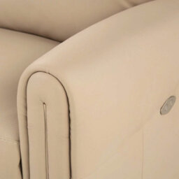 Xample Nicoletti Atlanta Beige Leather Power Reclining Armchair, Top Grain Italian Leather, Pocket Sprung Cushions, High Back Design - thumbnail 4