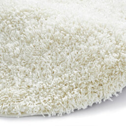 Cream Solid Plain Shaggy Machine Made Easy To Clean Rug For Living Room Bedroom And Dining Room-133Cm (Circle) - thumbnail 2