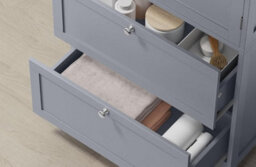 Modcraft Grey Bathroom Storage Cabinet Kitchen Cupboard With 2 Drawers, 2 Doors & Adjustable Shelf - thumbnail 3