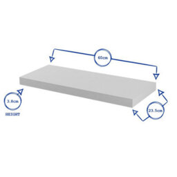 Harbour Housewares 60Cm Floating Wall Shelf - White - Photo Gallery Bookshelf Wall Shelves For Storage & Display - thumbnail 3