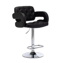 Hnnhome Mercury Pu Swivel Faux Leather Breakfast Kitchen Bar Stool Pub Barstool (Black) - thumbnail 1