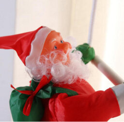 Amorly 25Cm Santa Claus Climbing Ladder Hanging Ornament, 2 Santa Figures On Rope Ladder, Christmas Tree Pendant For Home - thumbnail 3