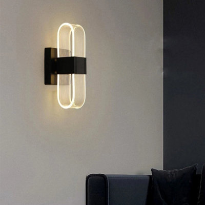 12W Acrylic Led Wall Lamp Modern Indoor Wall Light 3 Colors Black Sconce Bedroom - image 1
