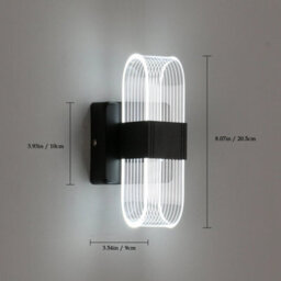 12W Acrylic Led Wall Lamp Modern Indoor Wall Light 3 Colors Black Sconce Bedroom - thumbnail 4