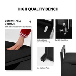 2 In1 Wooden Shoe Changing Bench Shoe Storage - thumbnail 5