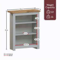 3Tier  Grey Wooden Bookcase Shelf Shelving Tall Display Storage Wood Unit Stand - thumbnail 1