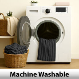 Oxford Homeware Charcoal Satin Stripe Fitted Sheet 40Cm Extra Deep Pocket Soft Easy Care Bedding Sheet (W)152Cmx(L)200Cm (King) - thumbnail 8