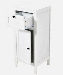 White Wooden Bedroom Bedside Cabinet Furniture Storage Night Stand Drawer Table - thumbnail 5