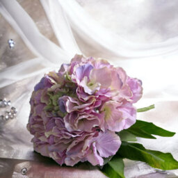 Artificial Silk Hydrangea Stem, Blush Lavender. H42 Cm. - thumbnail 1