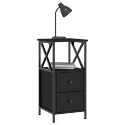 Berkfield Bedside Cabinet Black 34X35.5X70 Cm Engineered Wood - thumbnail 3