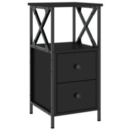 Berkfield Bedside Cabinet Black 34X35.5X70 Cm Engineered Wood - thumbnail 2