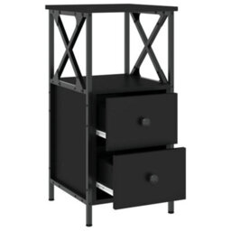 Berkfield Bedside Cabinet Black 34X35.5X70 Cm Engineered Wood - thumbnail 5