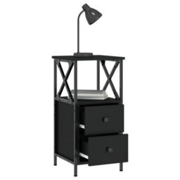 Berkfield Bedside Cabinet Black 34X35.5X70 Cm Engineered Wood - thumbnail 4
