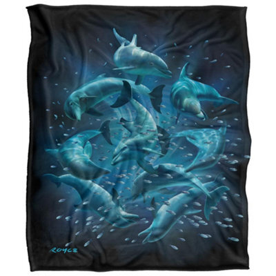 Royce Mcclure Silky Dolphin Twister Dark Water Supersoft Blanket Blue/black (152Cm X 127Cm) - image 1